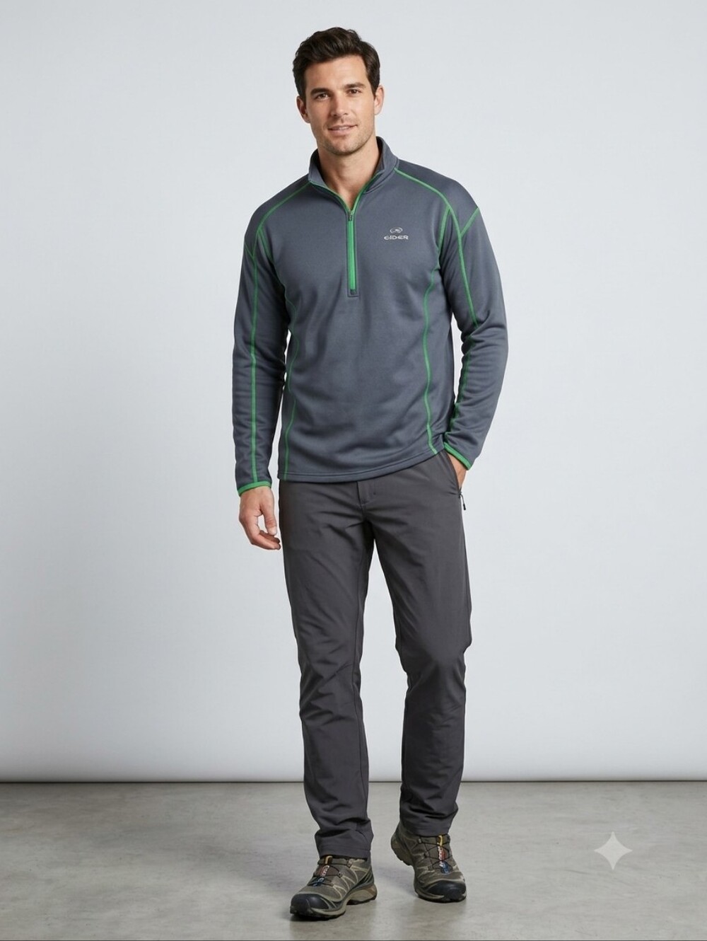 Eider Men’s XXL Gray 1/2 Zip Fleece Performance Ski Hiking Pullover